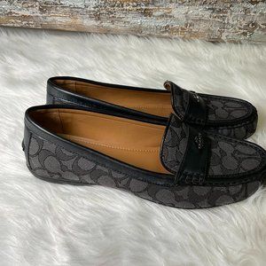 Coach Womens Black Logo Loafers Size US 9.5